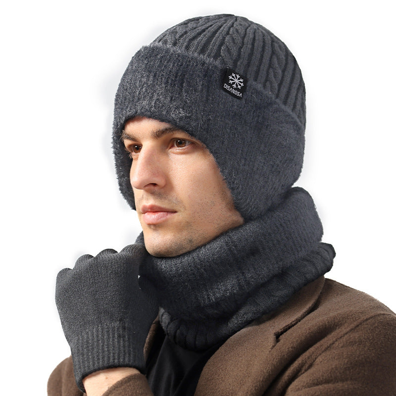 Winter-Set: Strickmütze und Schal, gefüttert