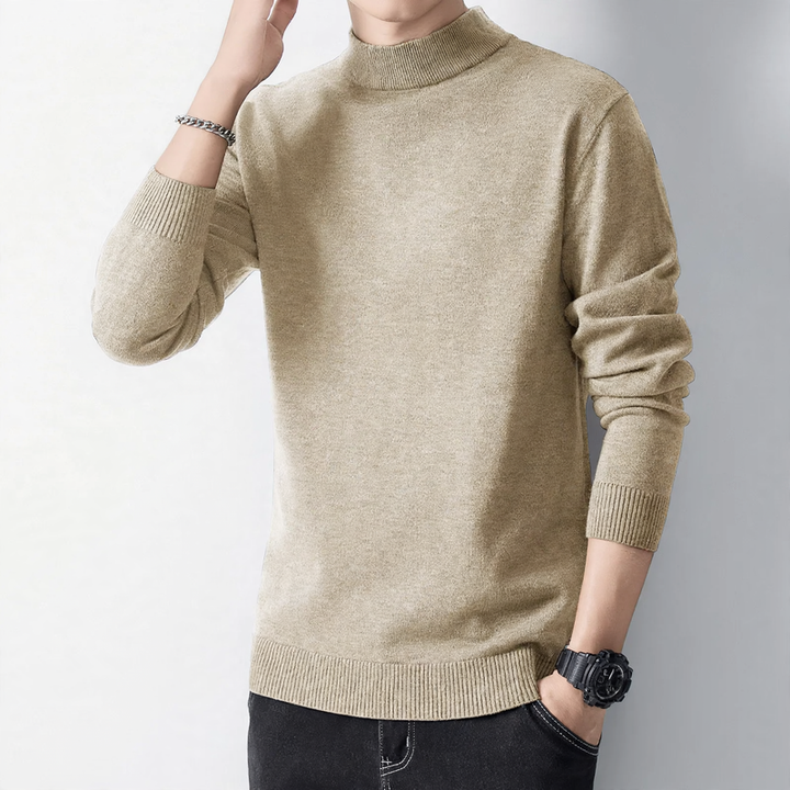 Herren-Pullover mit Rollkragen, gefüttert
