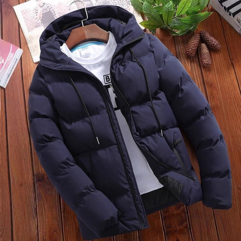 Herren-Steppjacke mit Kapuze, kurz