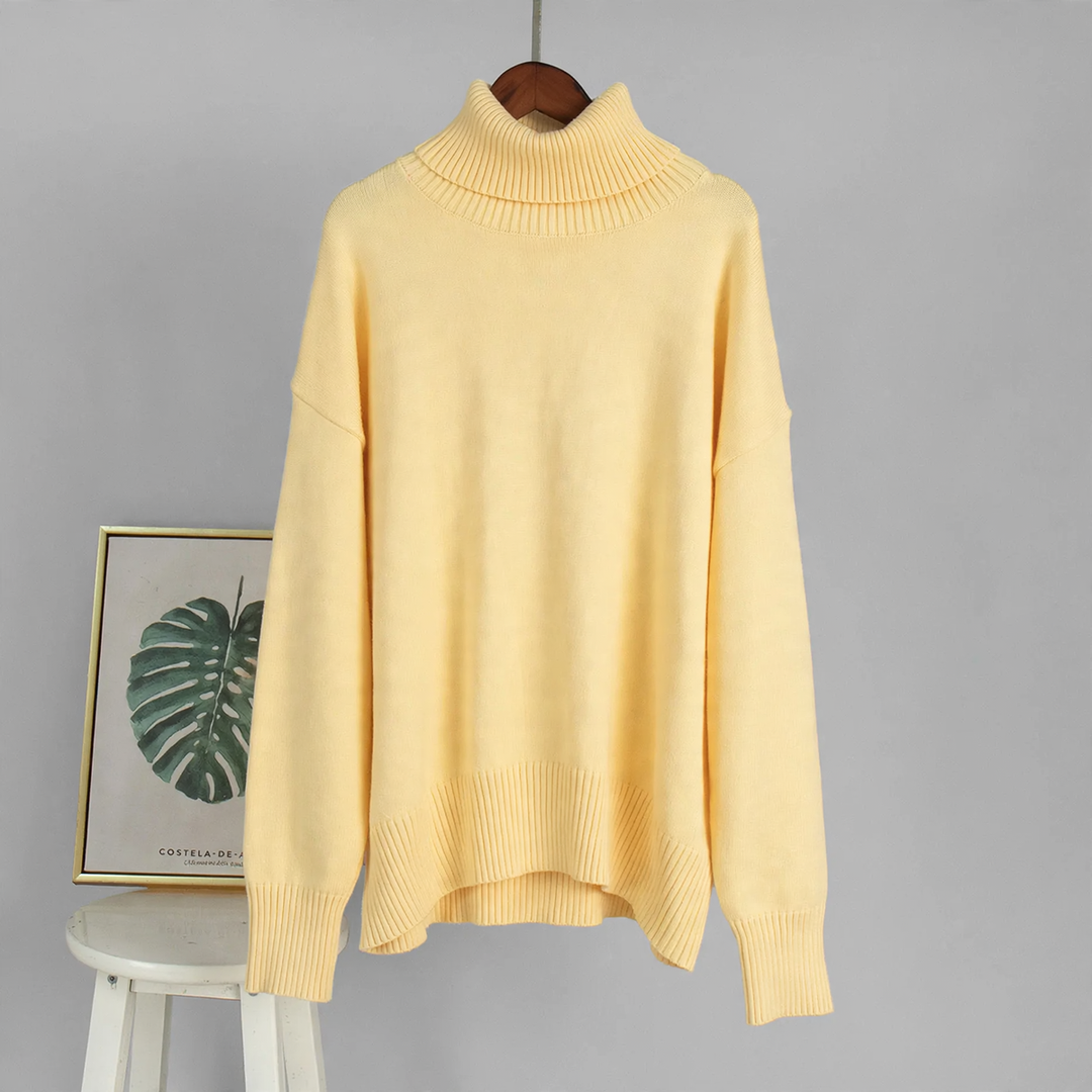 Eleganter, lockerer Damen-Rollkragenpullover