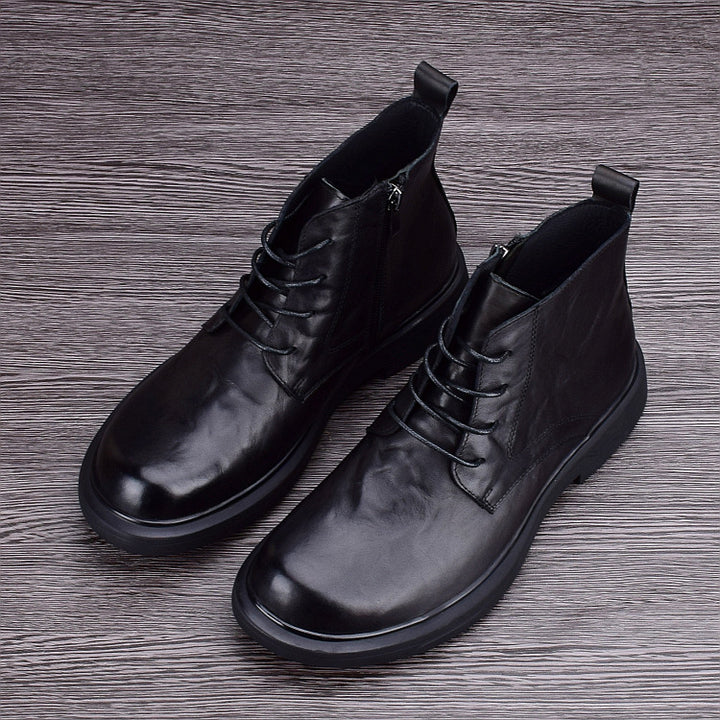 Herren-Lederstiefel, gefüttert, rutschfest