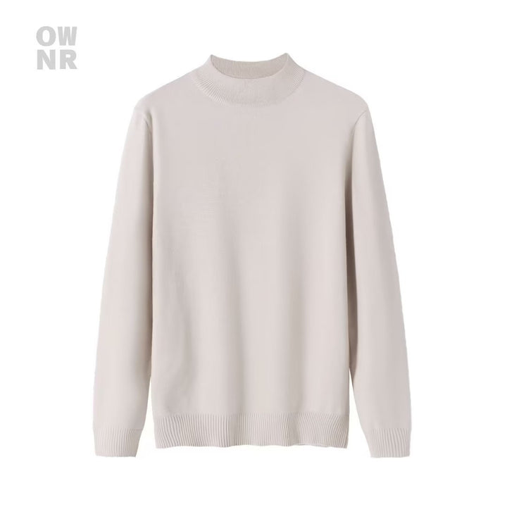 Herren-Strickpullover, schmal geschnitten, Rollkragen