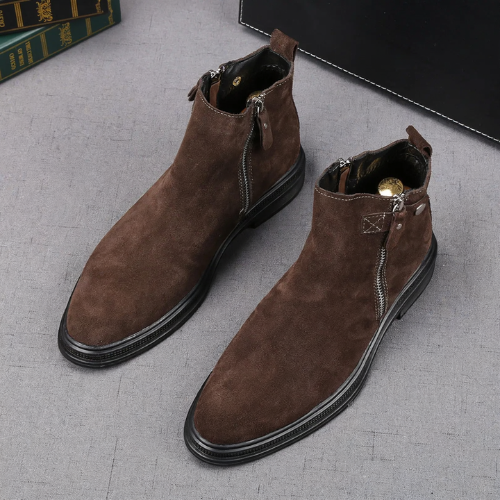Herren Chelsea-Stiefel, Wildleder-Optik, gefüttert