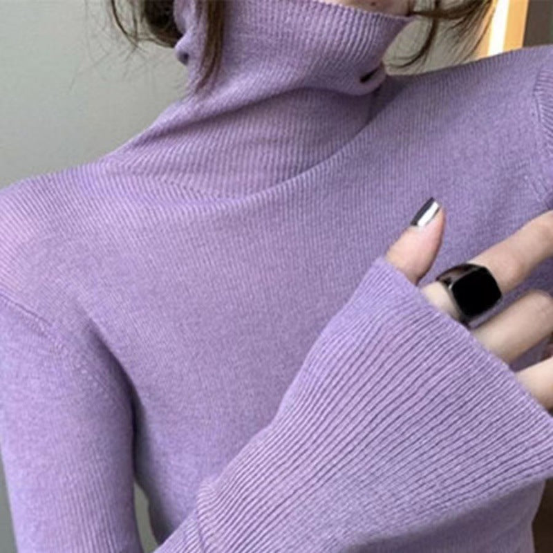 Schmal geschnittener Rollkragen-Strickpullover