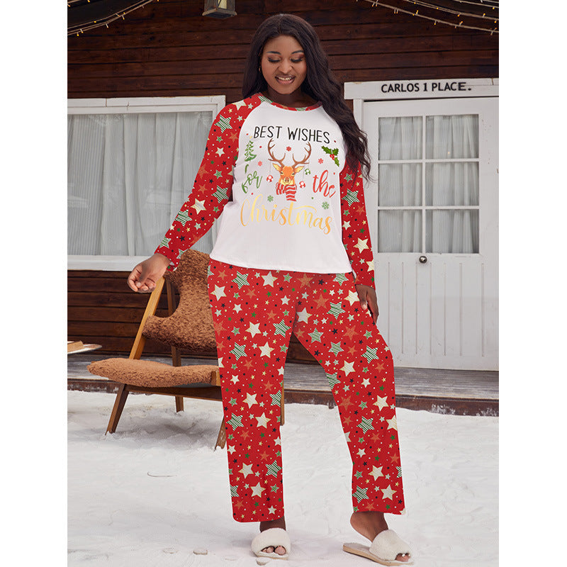 Damen-Pyjama-Set mit Langarm, Übergröße