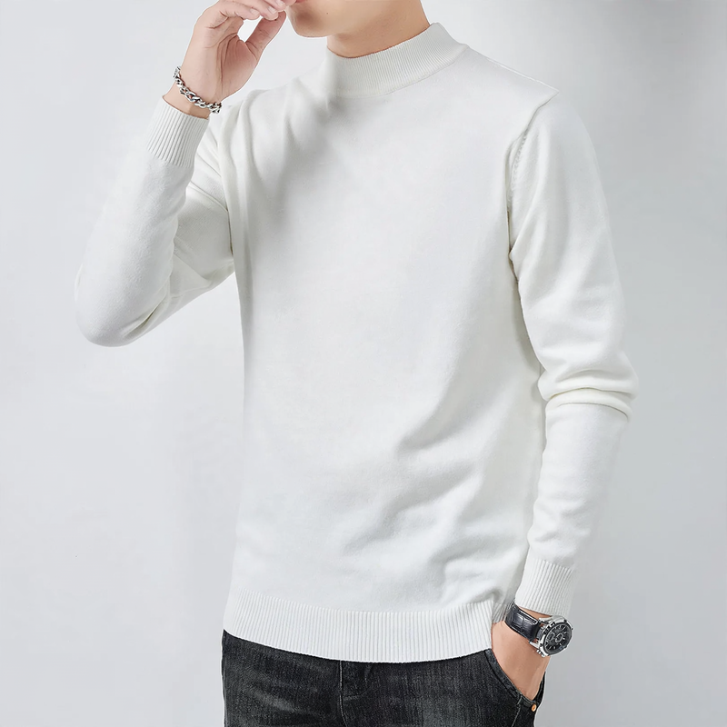 Herren-Pullover mit Rollkragen, gefüttert