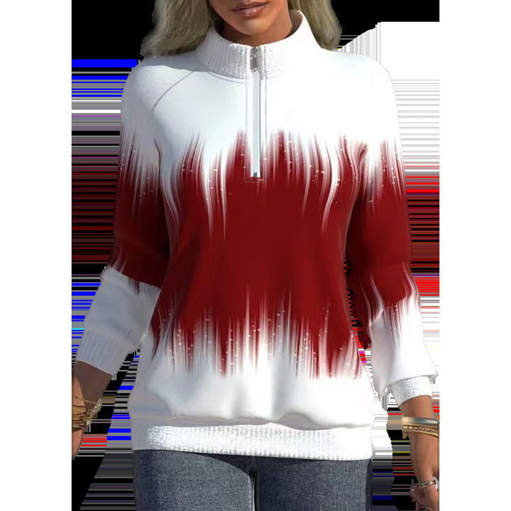 Damen-Sweatshirt mit Farbverlauf und Reißverschluss