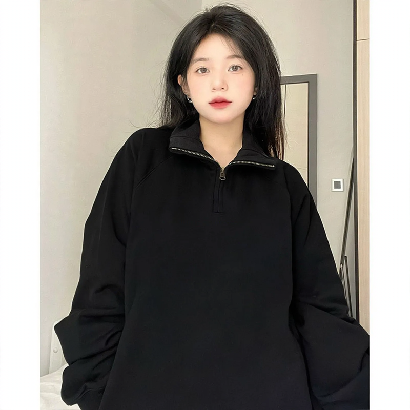 Polo-Sweatshirt mit halbem Reißverschluss