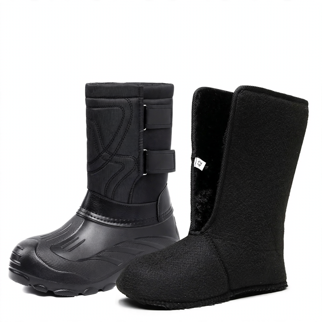 Gefütterte Herren-Winterstiefel zum Hineinschlüpfen