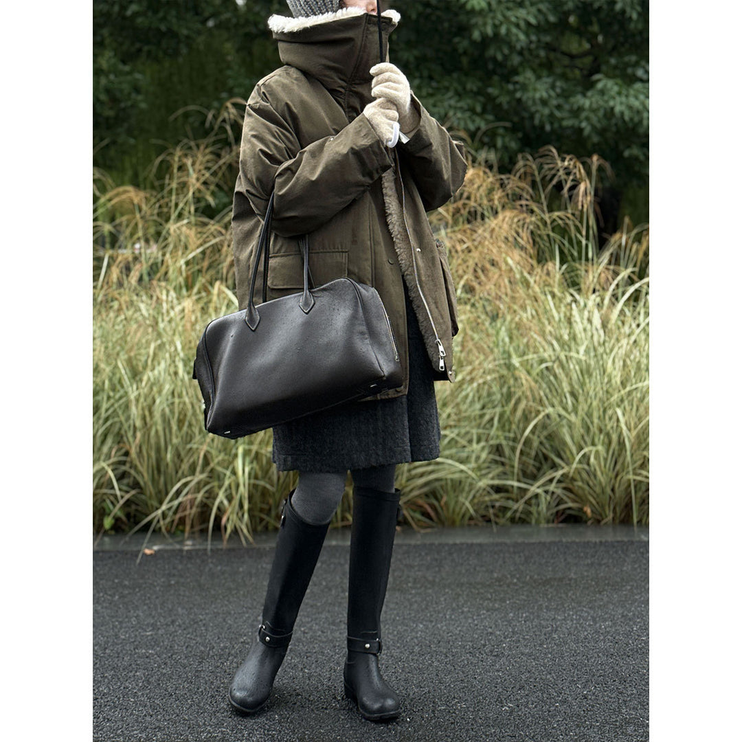 Parka-Daunenjacke mit Lammfleece-Futter