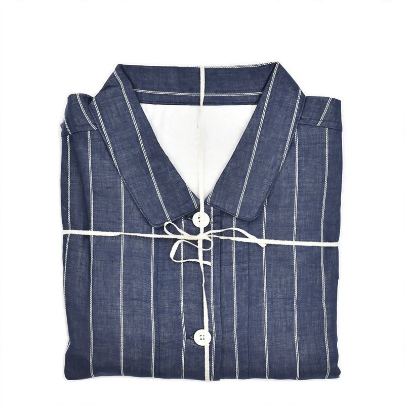 Doppellagiges Baumwoll-Pyjama-Set, kariert, japanischer Stil