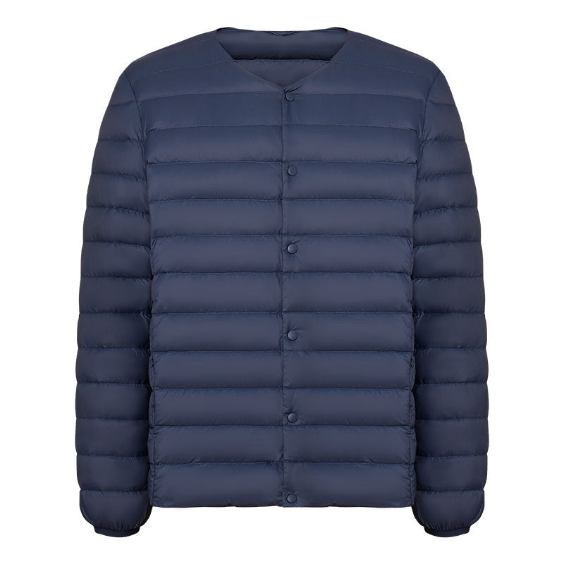 Leichte Herren-Daunenjacke, V-Ausschnitt oder Rundhals