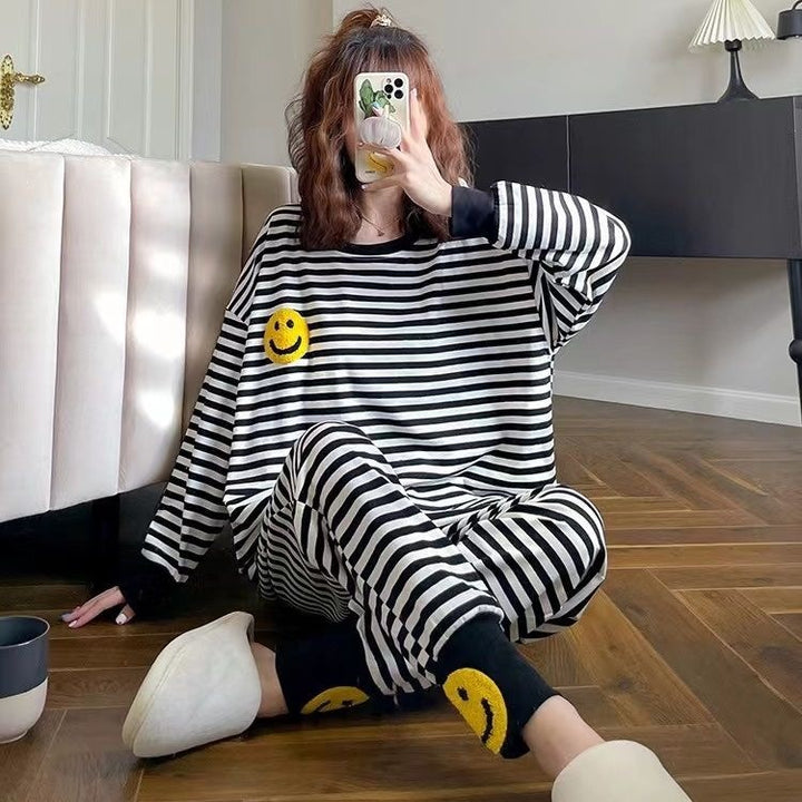 Warmes Pyjama-Set, Gefüttert, Große Größen