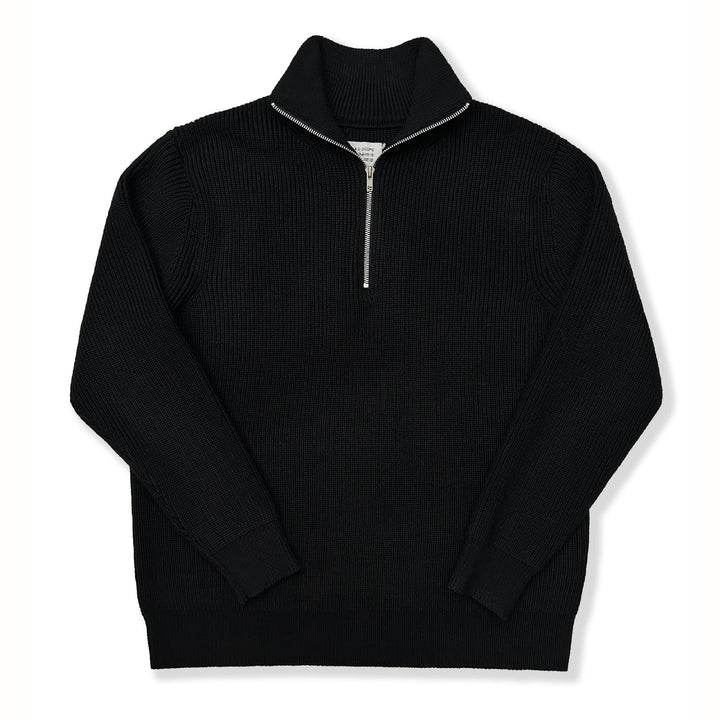 Unisex Strickpullover, Halbreißverschluss, Wollmischung