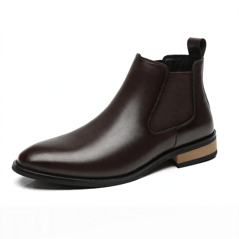 Herren Chelsea-Stiefel aus Leder, spitz zulaufend