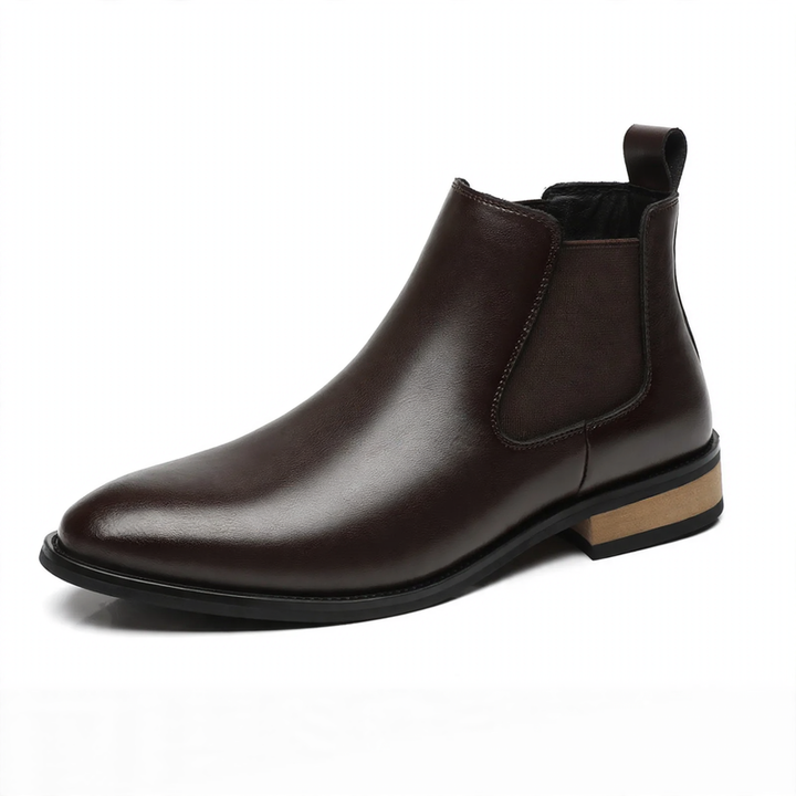 Herren Chelsea-Stiefel aus Leder, spitz zulaufend