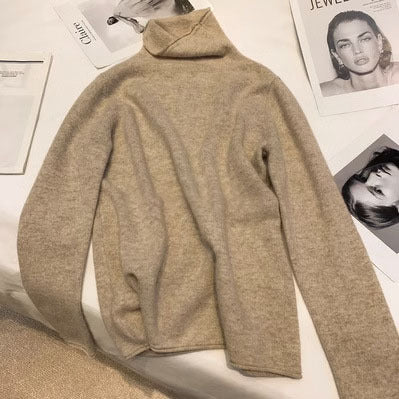 Damen Wollpullover mit Stehkragen