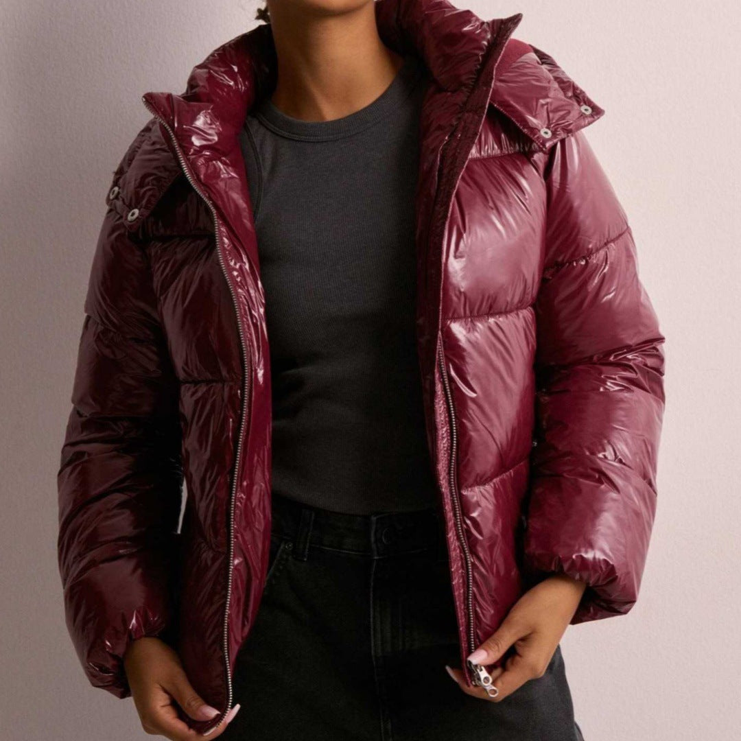 Gefütterte Damen-Kapuzenjacke mit 3D-Effekt