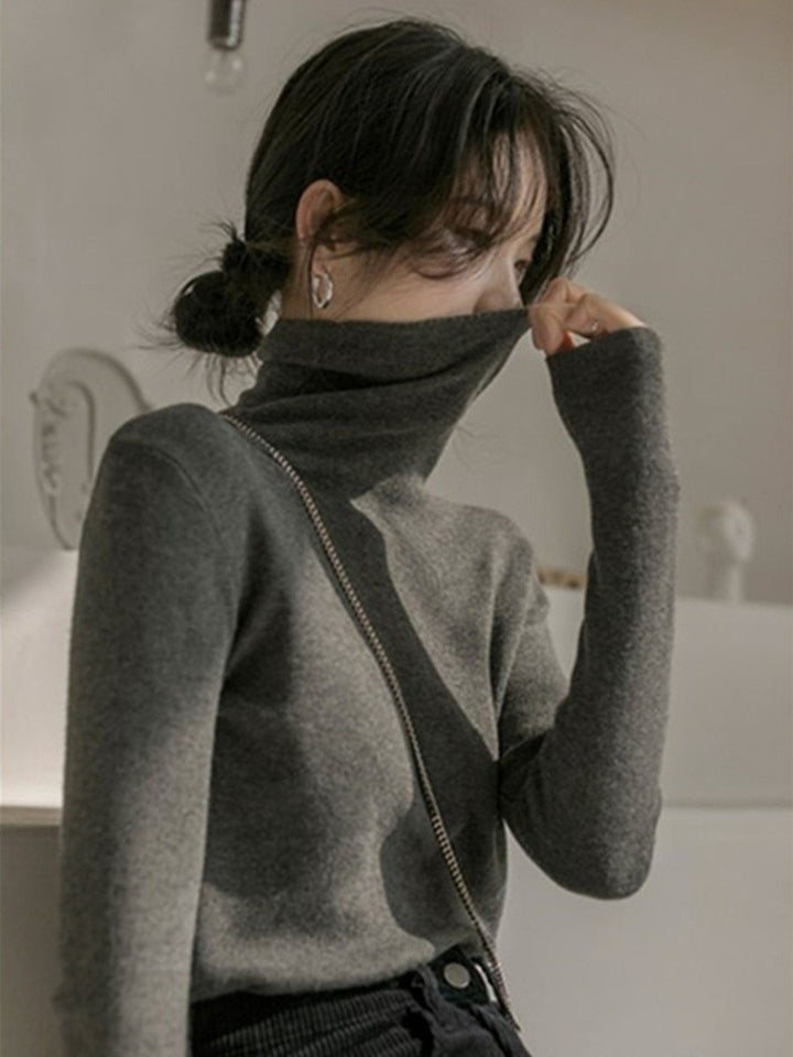 Damen-Strickpullover mit Stehkragen, warm und vielseitig