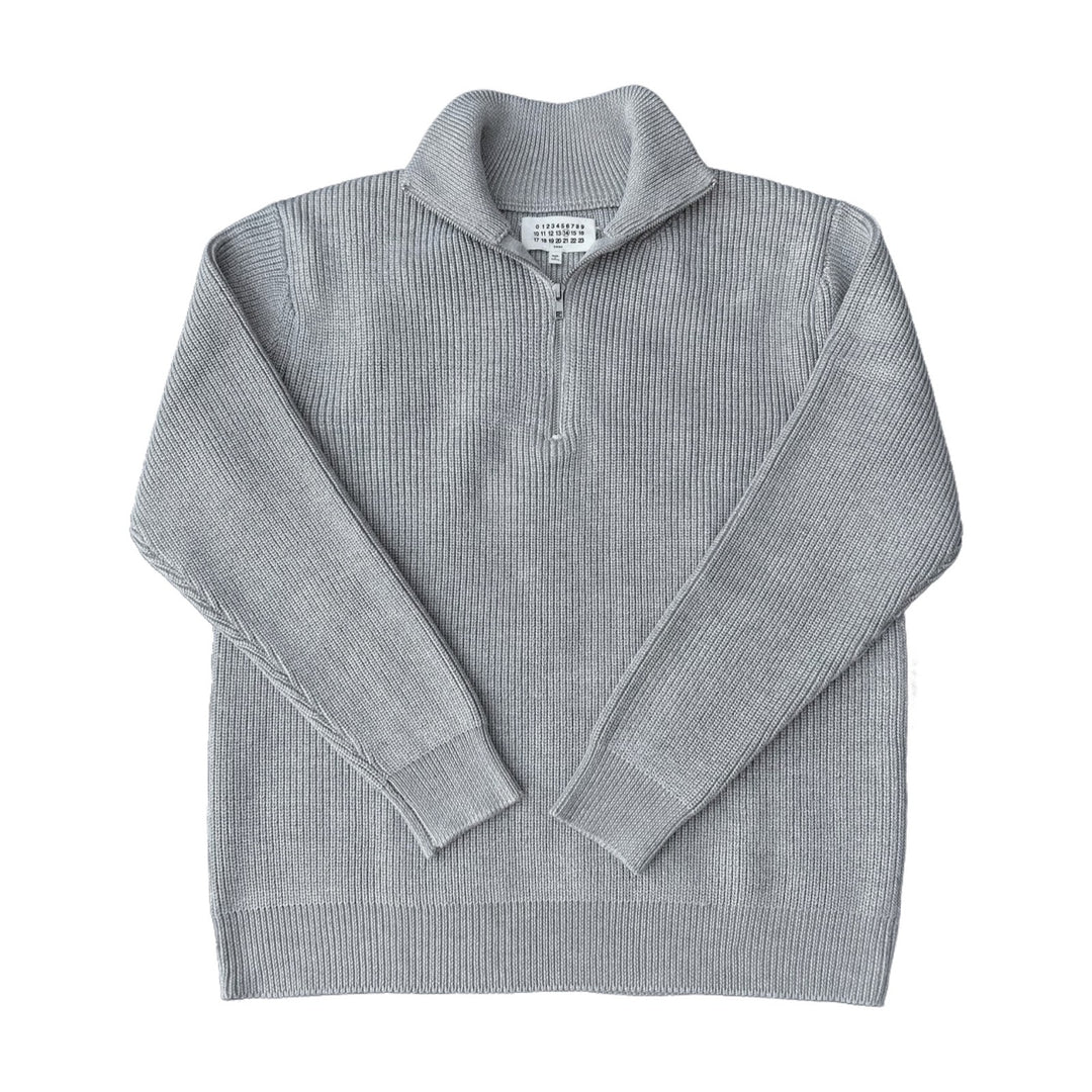 Unisex-Strickpullover mit Reißverschluss, Baumwollmischung