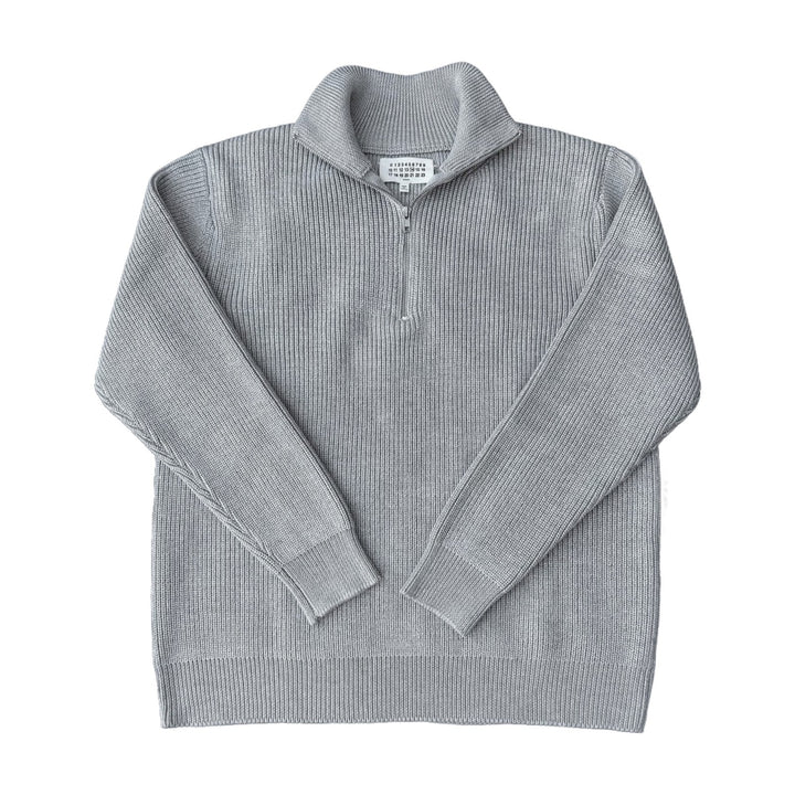 Unisex-Strickpullover mit Reißverschluss, Baumwollmischung