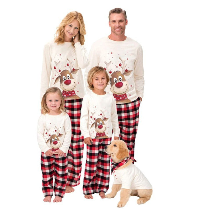 Familien-Schlafanzug-Set, Elch-Print, Langarm