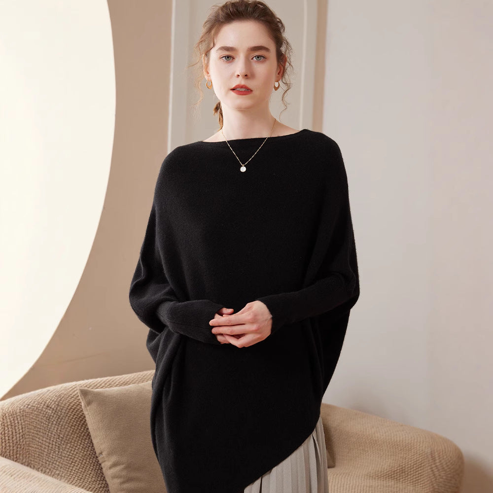 Damen-Kaschmir-Strickpullover, locker und elegant