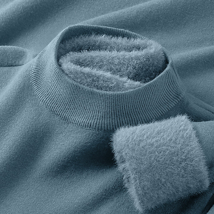 Herren-Pullover mit Stehkragen aus Modal-Wollmischung