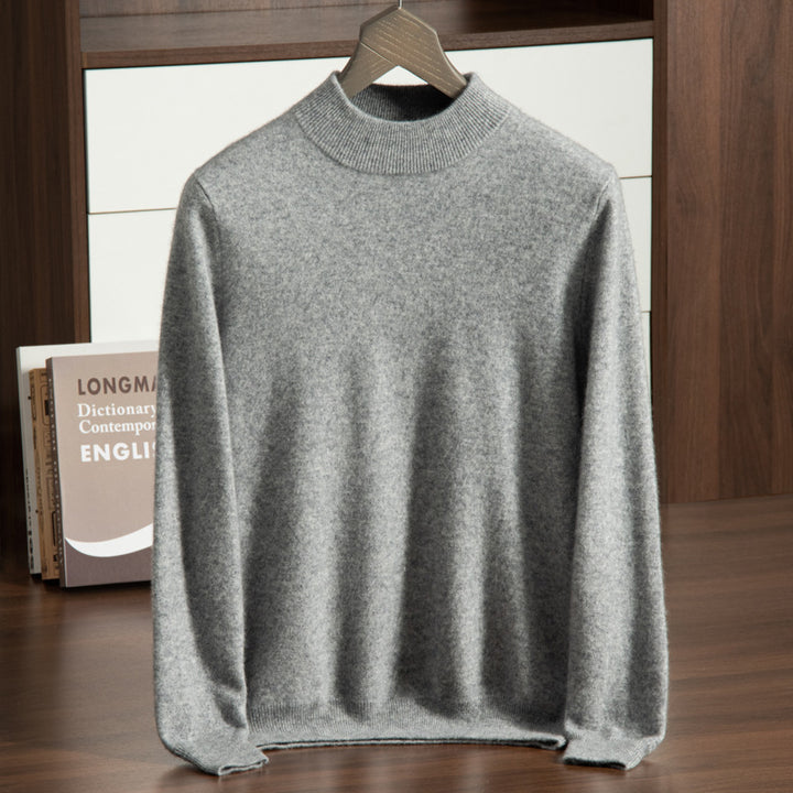 Herren-Kaschmirpullover, Stehkragen, Business-Casual