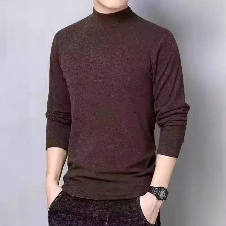 Herren-Langarmshirt mit Stehkragen, gefüttert