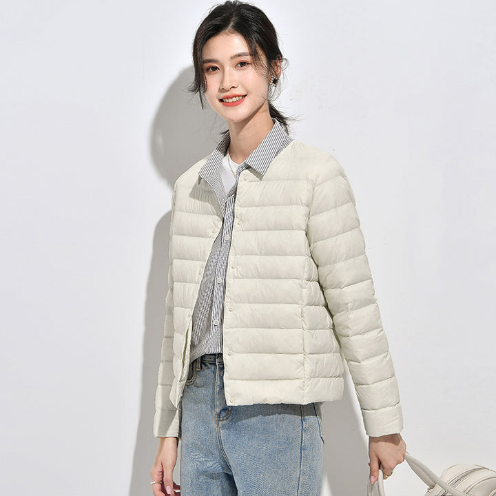 Leichte Damen-Daunenjacke, kurz, als Unterziehjacke