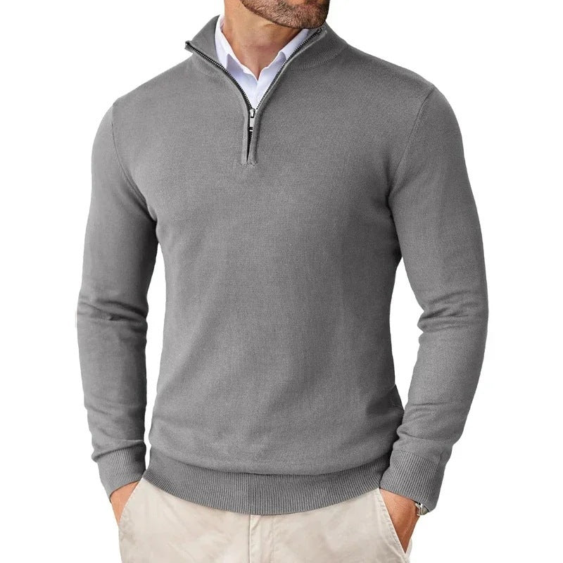 Herren Sweatshirt mit Stehkragen und Reißverschluss
