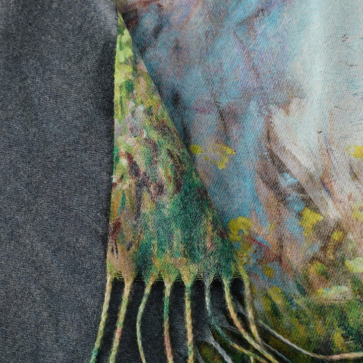 Damen-Schal mit Kunstkaschmir-Haptik und Kunstdruck, 70x180 cm