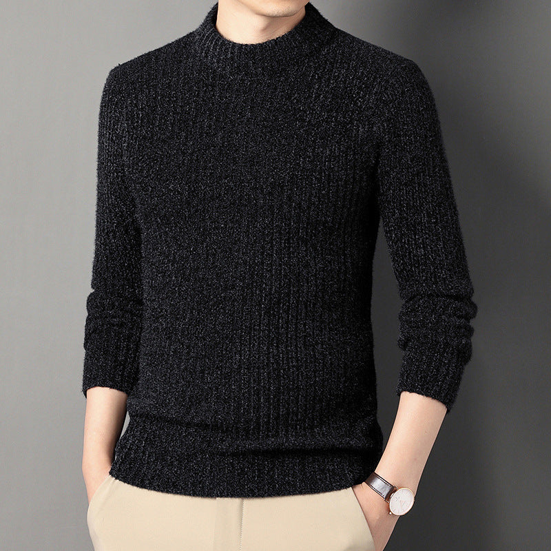 Herren-Winterpullover, gefüttert, mit Rollkragen