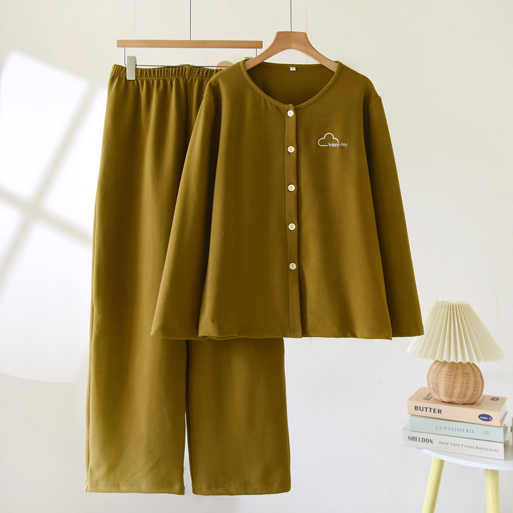 Damen-Hausanzug-Set, Flanell, gefüttert, locker