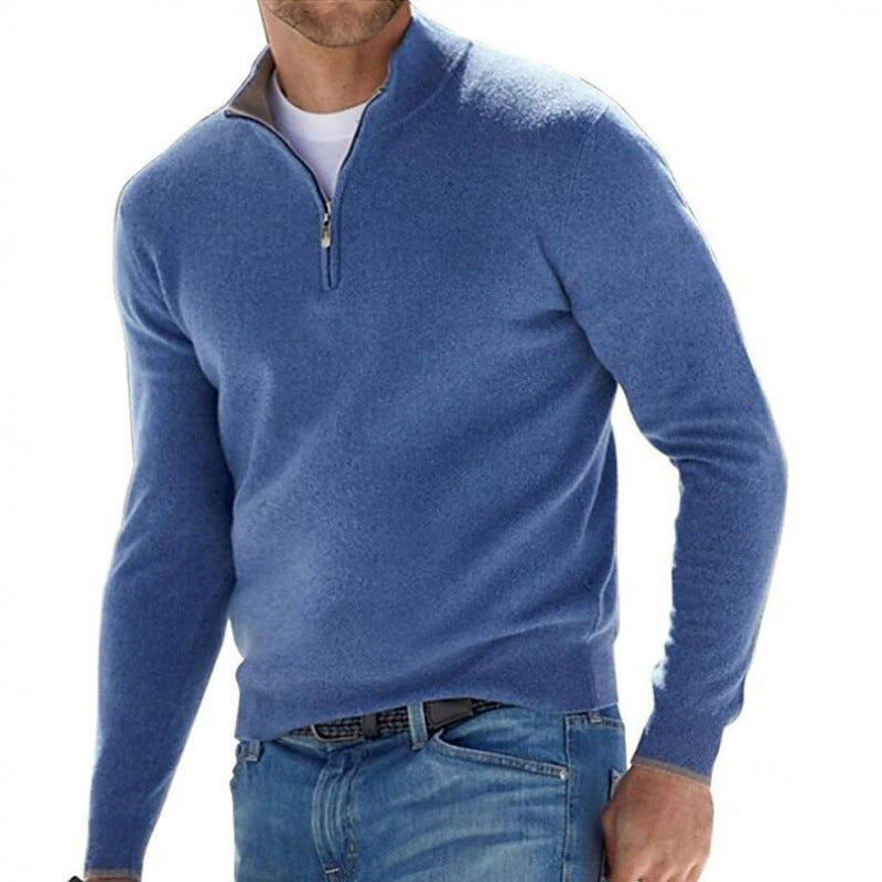 Herren-Langarm-Kaschmirpullover, schlichtes Design