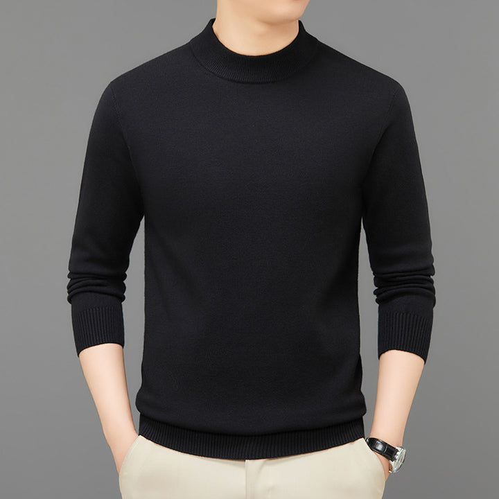 Herren-Strickpullover, Stehkragen, atmungsaktiv