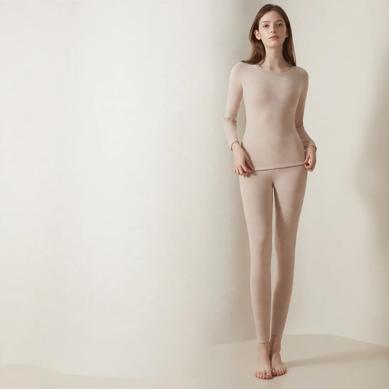 Thermo-Unterwäsche-Set für Damen und Herren, Rundhals