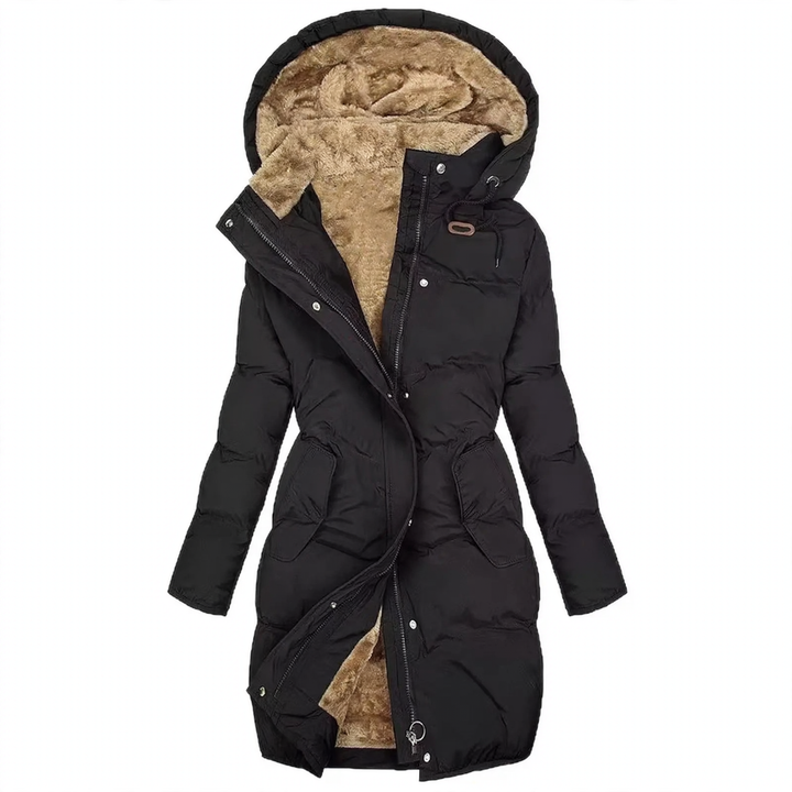 Gefütterte Damenjacke mit Fellkragen