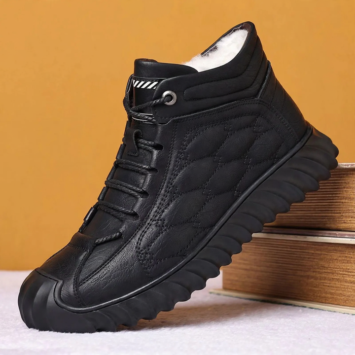Gefütterte Herren-Stiefeletten, Kunstleder, warm, lässig