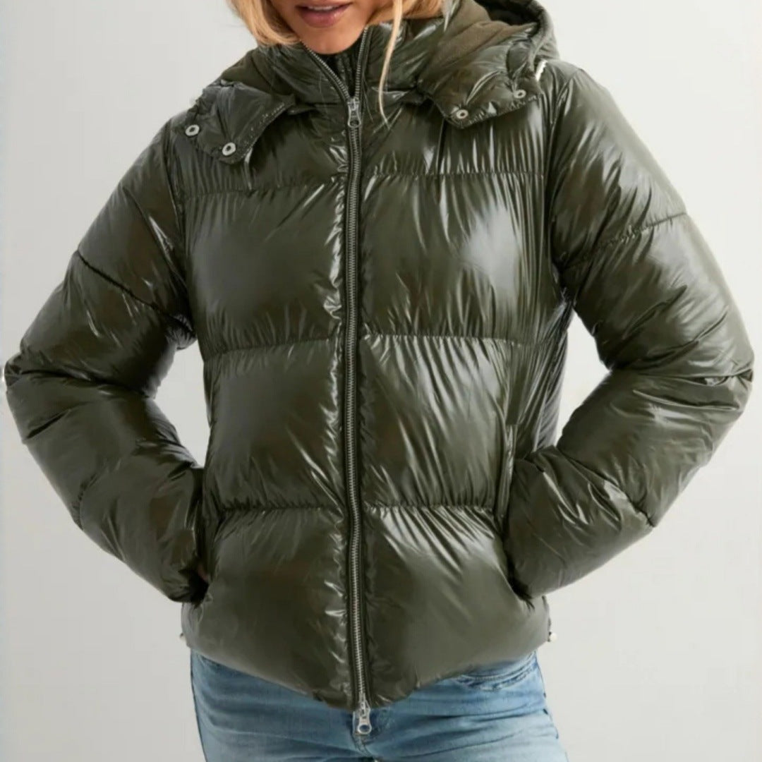 Gefütterte Damen-Kapuzenjacke mit 3D-Effekt
