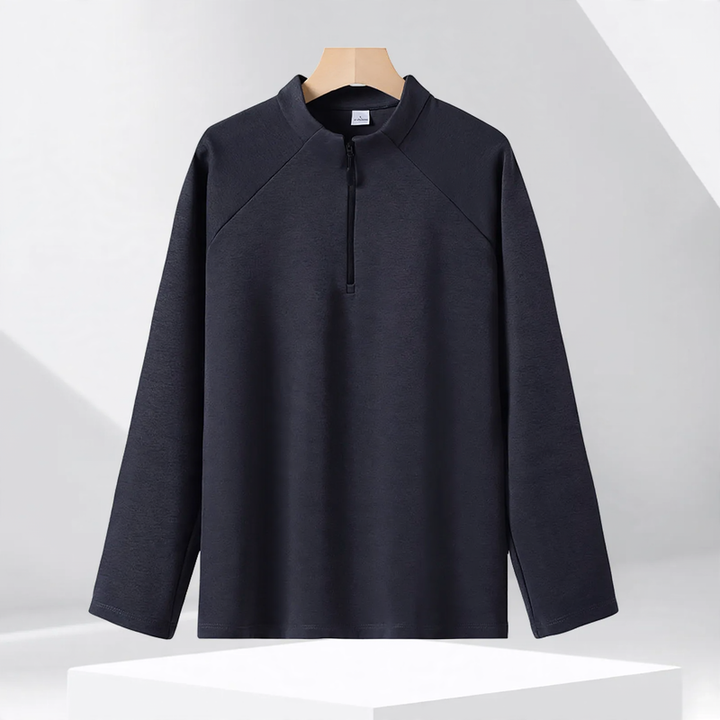 Halbreißverschluss-Sweatshirt mit Stehkragen, 320g