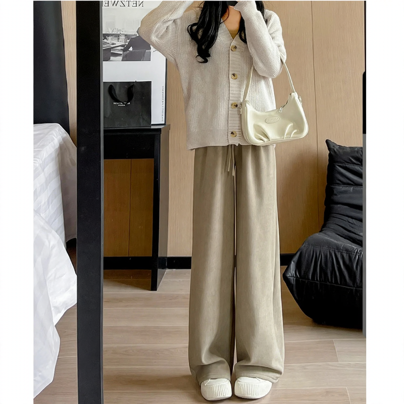 Damen Cordhose mit weitem Bein, gefüttert