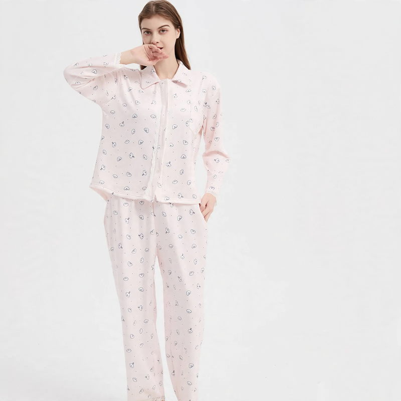 Warmer Korallenfleece-Schlafanzug für Damen, große Größen