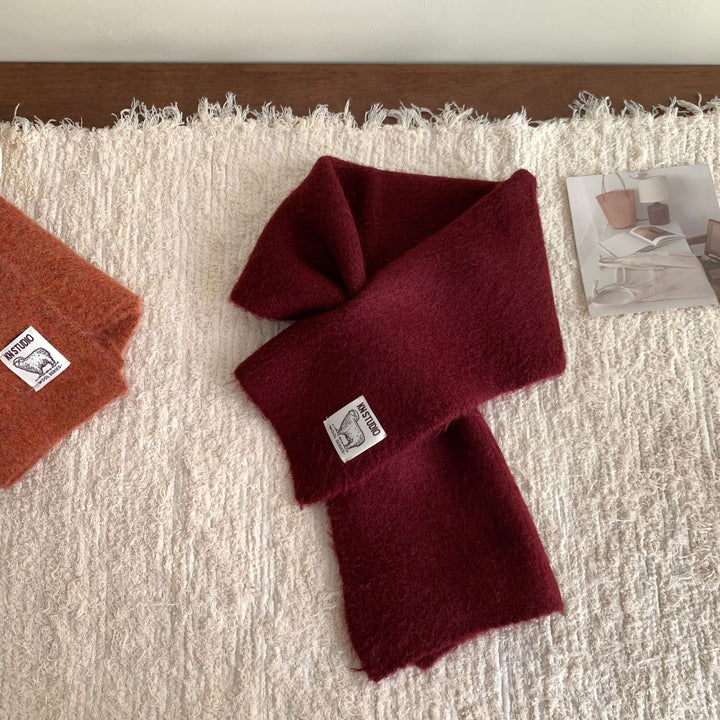 Kurzer Strickschal mit Schlitz, Alpakawollmischung