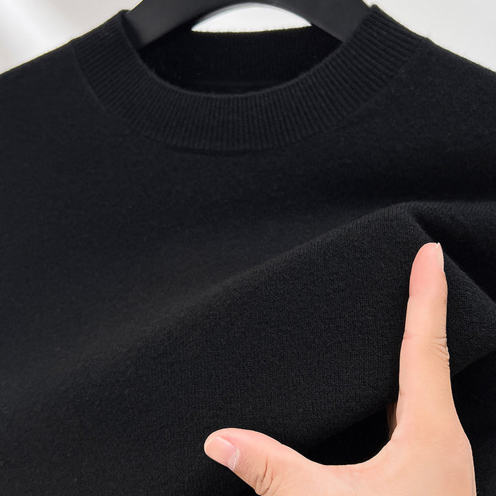 Herren-Wollpullover, 100% Wolle, Stehkragen, dick
