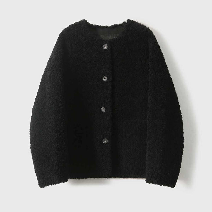 Damen-Lammfellimitat-Mantel, Winter