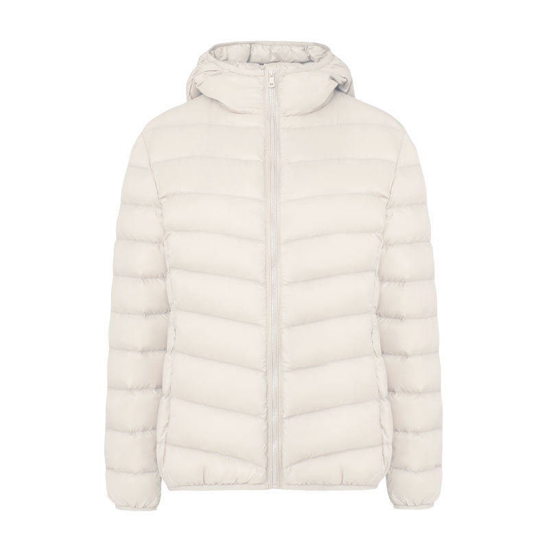 Leichte Damen-Daunenjacke mit Kapuze, wasserabweisend
