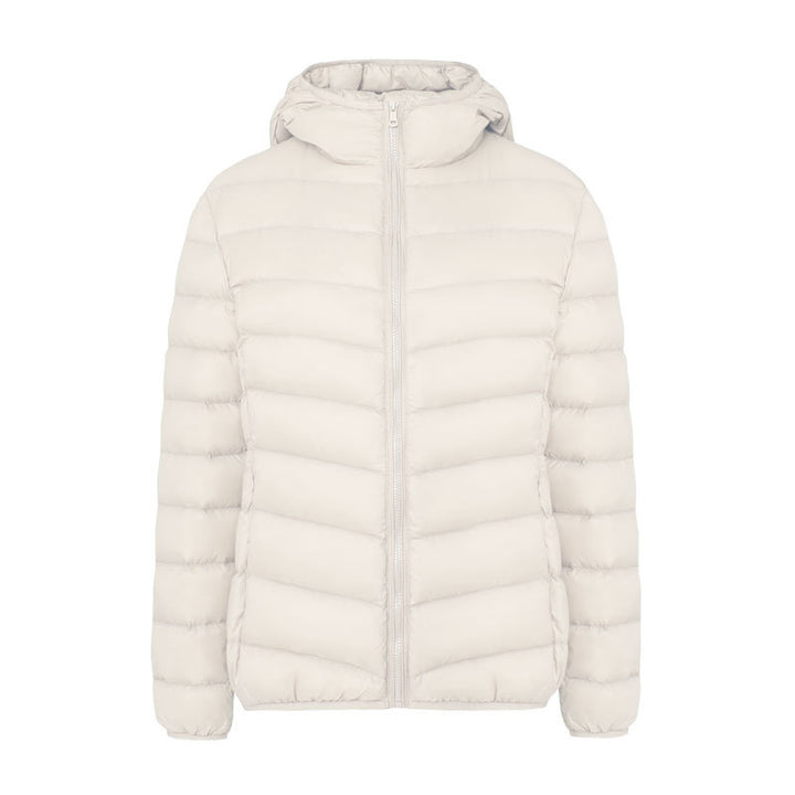 Leichte Damen-Daunenjacke mit Kapuze, wasserabweisend