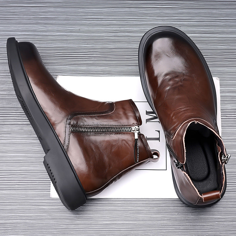 Herren-Chelsea-Stiefel aus Rindsleder, gefüttert